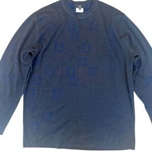 Pal Zileri Pull Wool Blend Sweater Mens 52/Large Charcoal & Blue Italian Luxury